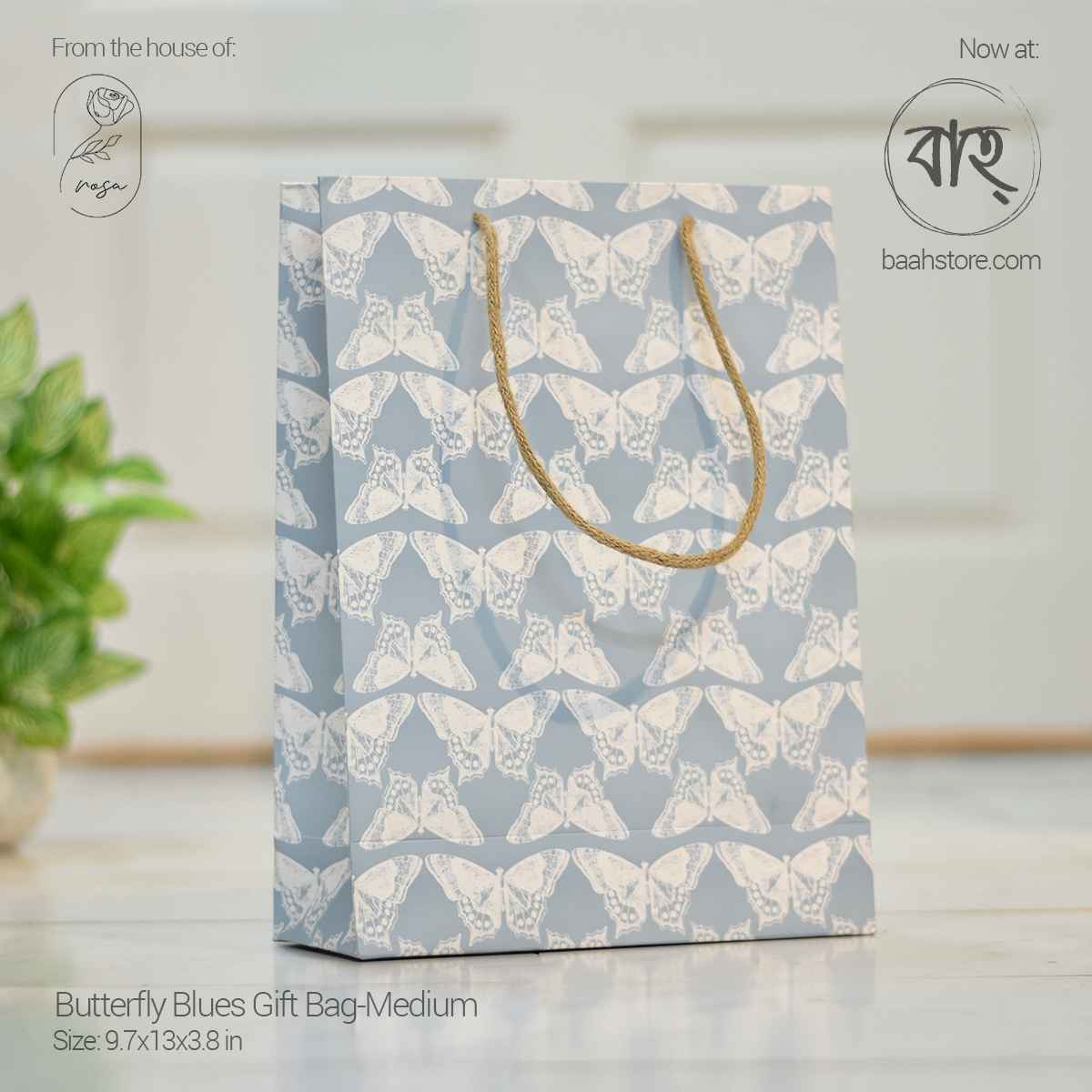 Butterfly Blues Gift Bag-Medium